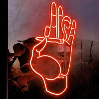 Pinching Cigarette Neon Sign