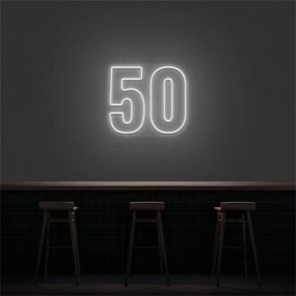 Brighten Up Your Celebrations and Spaces: 50 LED Neon Number LED Neon Sign for Weddings, Parties, and Chic Home Decor.