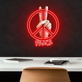 Peace Sign Neon Sign X Acrylic Artwork