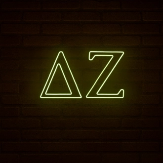 Delta Zeta ΔΖ LED Neon Sign for Sisterhood Events and Sorority Decor