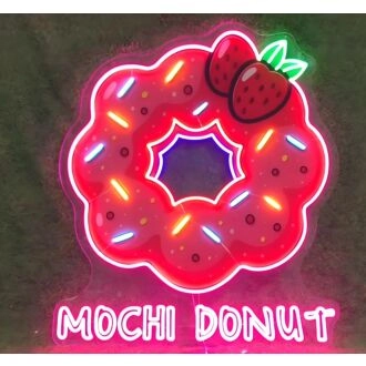 Custom UV LED Mochi Donut Neon 30inch wide