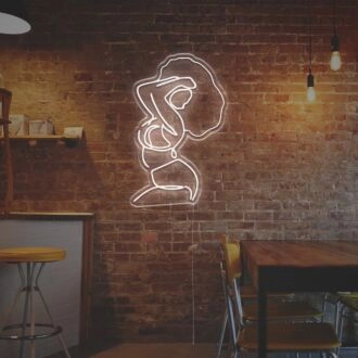 Brighten Your Bar, Office, or Home Décor with the Vibrant Afro Lady LED Neon Sign - Perfect for Parties and Weddings.