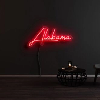 Alabama Neon Sign for State Pride and Decorative Spaces