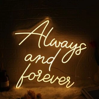 Always And Forever Yellow Neon Sign