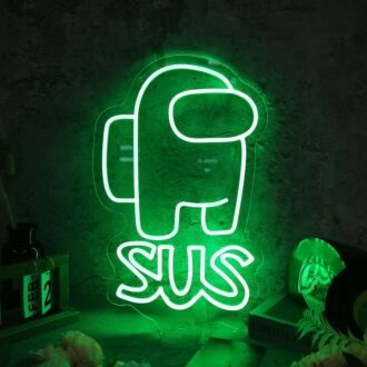 Among Us SUS Green Neon Sign