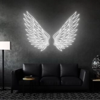 Angel Wings Neon Sign for Whimsical and Spiritual Decor