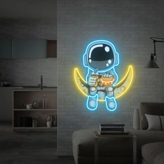 Brighten Up Your Space: Astronaut Hamburger UV Neon Sign for Bars, Bedrooms, and Parties