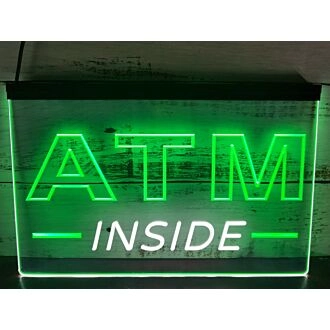 ATM Inside Dual LED Neon Sign for Businesses and Convenience Spaces