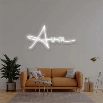 Brighten Up Any Space: Ava Name LED Neon Sign, Perfect for Weddings, Bars, and Home Decor.