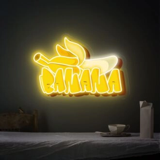 Brighten Your Spaces: From Home Decor to Office, Store, and Bars with Banana Neon Sign Light Handmade Banana UV Neon Sign.