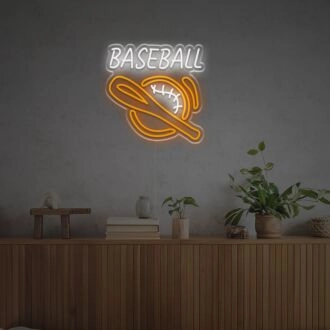 Brighten Up Your Game Room, Bar, or Sports Fan Cave with the Baseball LED Neon Sign.