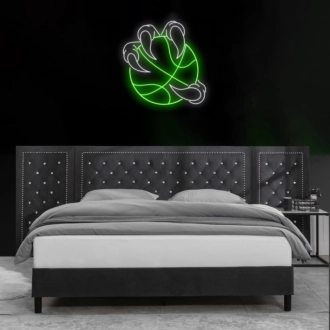 Mystic Claw Holding Basketball Neon Sign