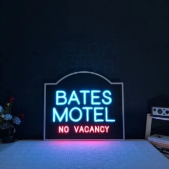Bates Motel No Vacancy Neon Sign for Horror Fans and Bold Spaces