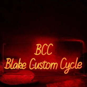 BCC Blake Custom Cycle Orange Neon Sign