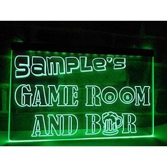 Game Room and Bar Personalized Hanging Neon Sign