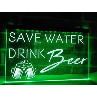 Save Water Drink Beer Hanging Neon Sign