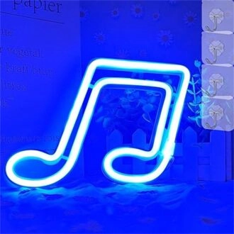 Light Up Your Space - From Cozy Homes to Vibrant Parties with the Blue Aesthetic Note LED Neon Sign