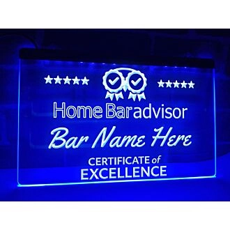 Home Bar Advisor Personalized Hanging Neon Sign