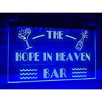The Hope in Heaven Bar Hanging Neon Sign