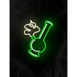 Bong Ganja Leaf Neon Sign for Cannabis Enthusiasts