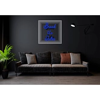 Break The Rules Blue Infinity Mirror Neon Sign
