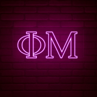 Phi Mu ΦΜ LED Neon Sign Perfect for Sorority Gatherings and Chapter Houses