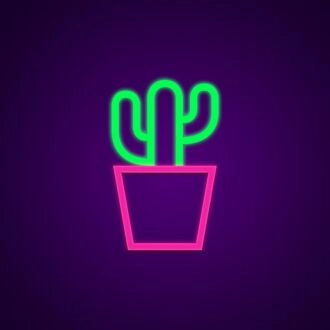 Cactus Neon Sign for Nature and Desert Themed Spaces