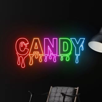 Brighten Your Space with Candy Dripping LED Sign - Perfect for Home Decor, Bars, and Birthday Celebrations