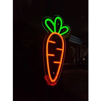 Brighten Up Your Kitchen, Café, or Farmer's Market Stall with the Charming Carrot LED Neon Sign.