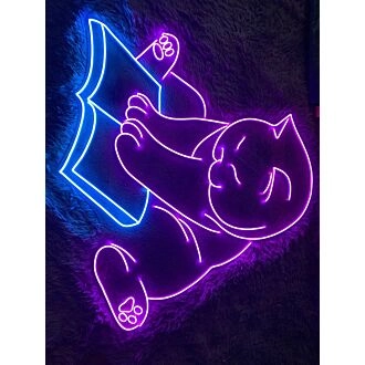 Brighten Your Reading Nook and Library with the Cozy Glow of the Cat Book LED Sign - Perfect for Animal Lovers and Decor Enthusiasts Alike.