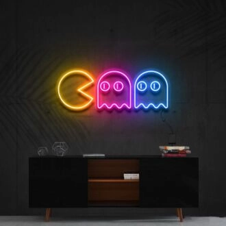 Chasing Ghosts Multicolour Neon Sign for Fun and Playful Spaces