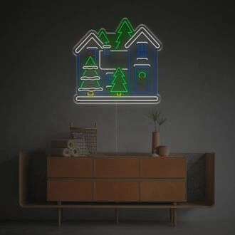 Brighten Your Festivities: Christmas House LED Neon Sign for Home Decor, Office Celebrations, and Holiday-Themed Parties