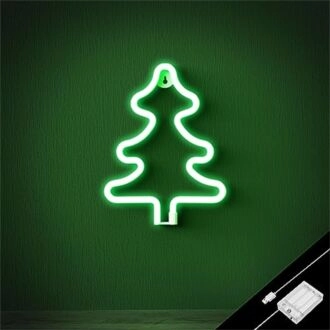Brighten Up Your Festivities: Perfect for Home Decor, Office Celebrations, and Christmas Parties with the Christmas Tree Green LED Neon Sign.