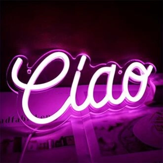 Brighten Your Spaces from Bars to Home Decor with the Ciao LED Neon Sign Italian Hello Sign