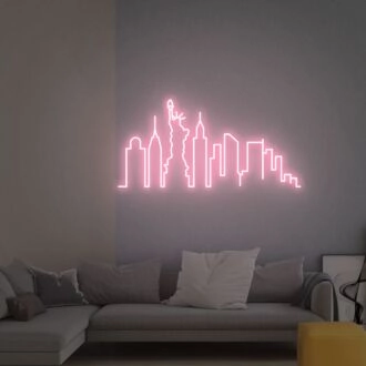 Brighten Your Space: City Skyline Neon Sign Boston Skyline Gift New York Skyline Sign, Perfect for Office, Home Decor, and Urban-Inspired Events