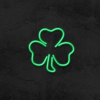 Clover Neon Sign for Luck and Positive Decor