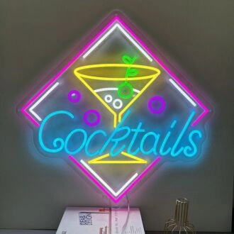Light Up Your Celebrations and Spaces with Cocktails Neon Sign: Perfect for Home Decor, Office Ambiance, Storefronts, Bars, and Cocktail Parties.