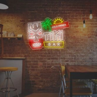 Cold Drinks Tiki Bar LED Neon Sign