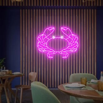 Transform Your Space into a Seaside Retreat: Perfect for Home, Bars, and Coastal Themed Parties with Crab Neon Sign Fish Neon Lights Decor Dining Room Wall Decor.