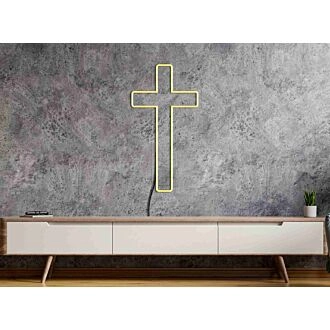 Brighten Your Spiritual Space: Cross Neon Sign Jesus Neon Christian Cross Wall Art Perfect for Home, Office, Worship Areas, and Special Celebrations.