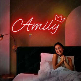 Brighten Up Your Space: Custom LED Neon Sign Amily LED Night Light Name LED Neon Sign for Home Decor, Bars, Weddings, and Office Ambiance.
