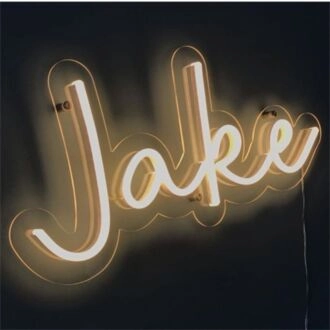 Elevate Your Storefront, Bar Ambiance, or Wedding Glow with the Custom Name Jake LED Neon Sign.