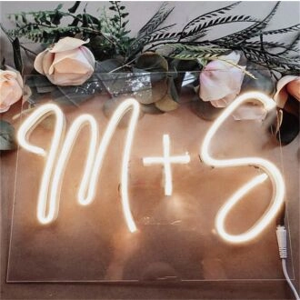 Brighten Your Special Day and Nights: Custom Wedding M and S LED Neon Sign for Ceremonies, Receptions, and Romantic Home Ambiance
