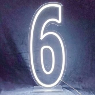 Brighten Your Celebration: Customized LED Neon Light Number 6 Birthday LED Neon Sign for Unforgettable Home, Office, and Bar Birthdays