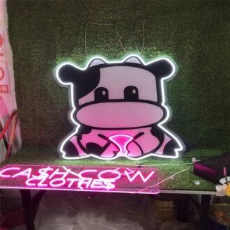 Brighten Your Space: The Perfect Cute Dairy Cow UV Print LED Neon Sign for Home Decor, Offices, Stores, and Special Events