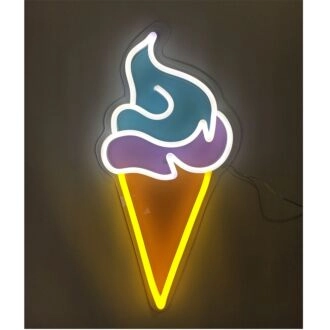 Brighten Your Space - Cute Ice Cream LED Neon Sign Perfect for Cafés, Kids' Rooms & Birthday Celebrations
