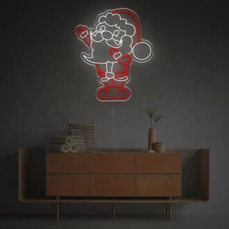 Brighten Up Your Festive Celebrations and Decor: Cuty Santa Claus LED Neon Sign for Home, Office, Store, and Holiday Parties