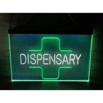Dispensary Cross Wall Dual LED Neon Sign for Retail and Wellness Spaces