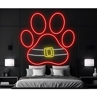 Bringen Sie festliche Freude in Ihr Zuhause oder Büro mit dem Weihnachtsgürtel-LED-Neonschild mit Hundepfoten – perfekt für Feiertagsdekorationen und Feierlichkeiten.