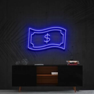 Dollar Bill Neon Sign for Wealth Themed Decor
